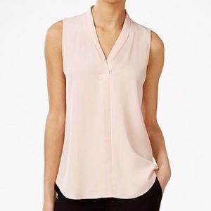 Calvin Klein V-Neck Inverted Pleat Blouse size S